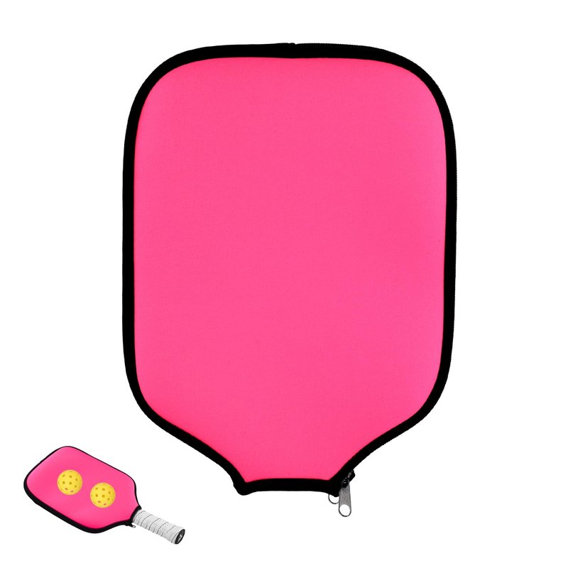 1pcs Pink Racquet Cover, 8.6 x 12.2 Inch Neoprene Racquet Cover Storage Bag Compatible with Most USAPA Standard and Extended Racquets Fits Most People's Needs
