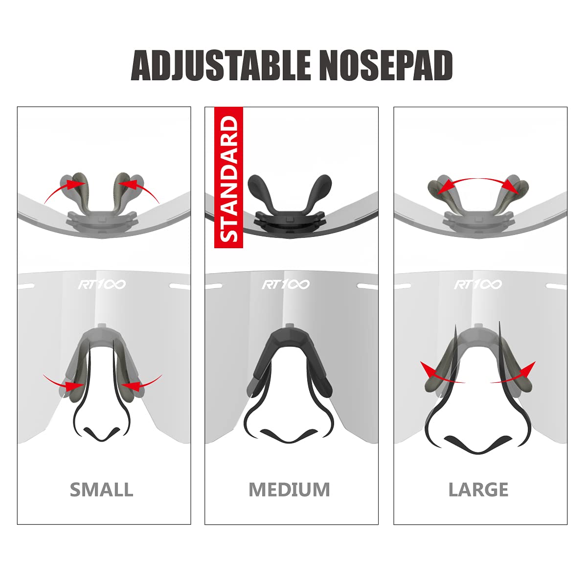 RT100 sport Cycling Sunglasses for Men, frameless wrap around Flexible light weight biking Gold sunglasses Triathlon Tennis