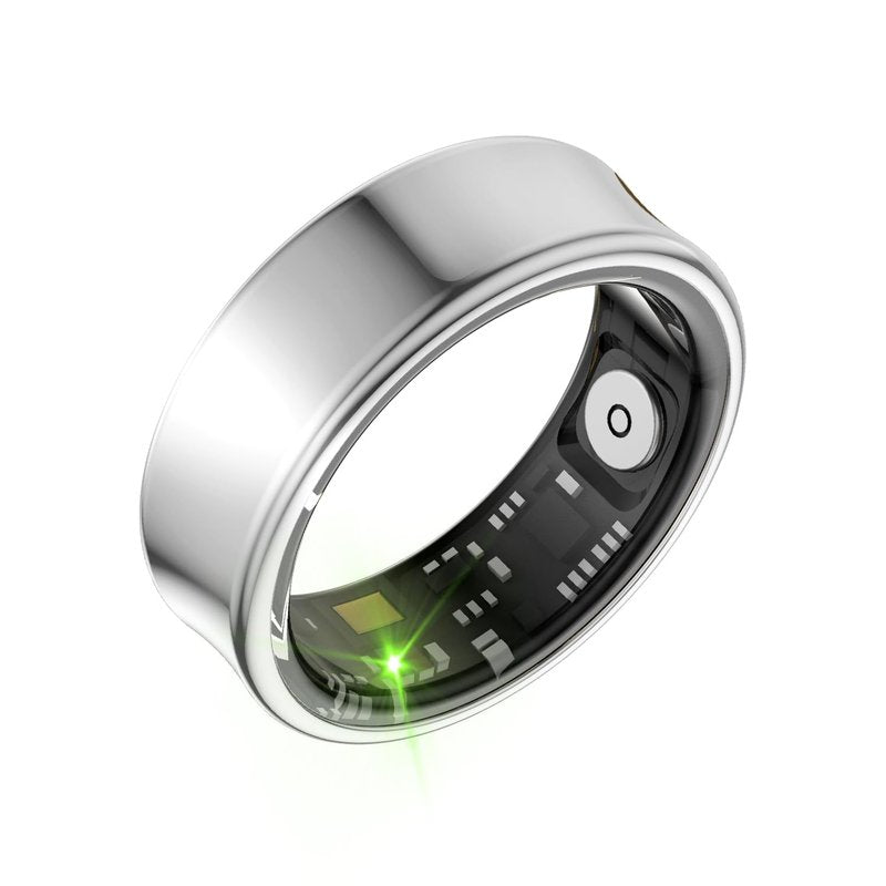 Tulbeys Smart Ring for Men & Women - 5ATM Waterproof, Health & Fitness Tracker, Heart Rate Monitor, Hand Gesture Brush Tiktok, Titanium Alloy Smart Rings for iOS/Android(Gold #11)