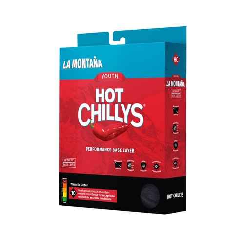 Hot Chillys Youth La Montaña Zip-T Base Layer Top UPF 40 Mountain Weight Soft Active Fit Thermal Underwear Long Sleeve Shirt, Black/Black, Size: S