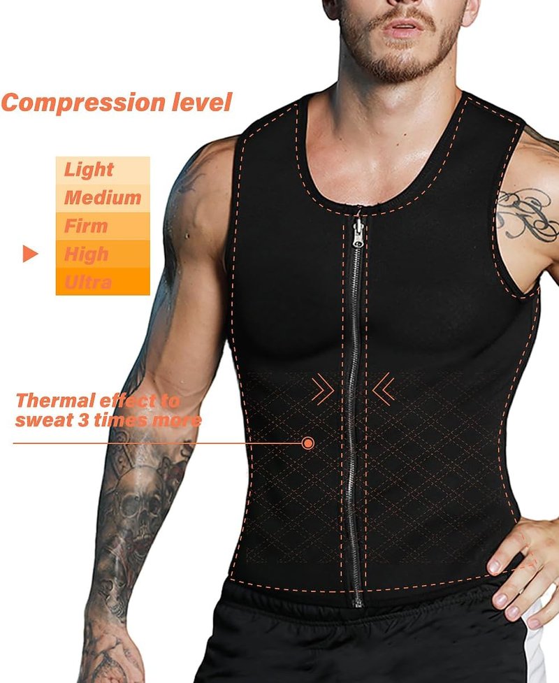 Men's Sauna Vest - Hot Neoprene Sweat Tank Top for Slimming | Waist Trainer Corset Workout Shirt