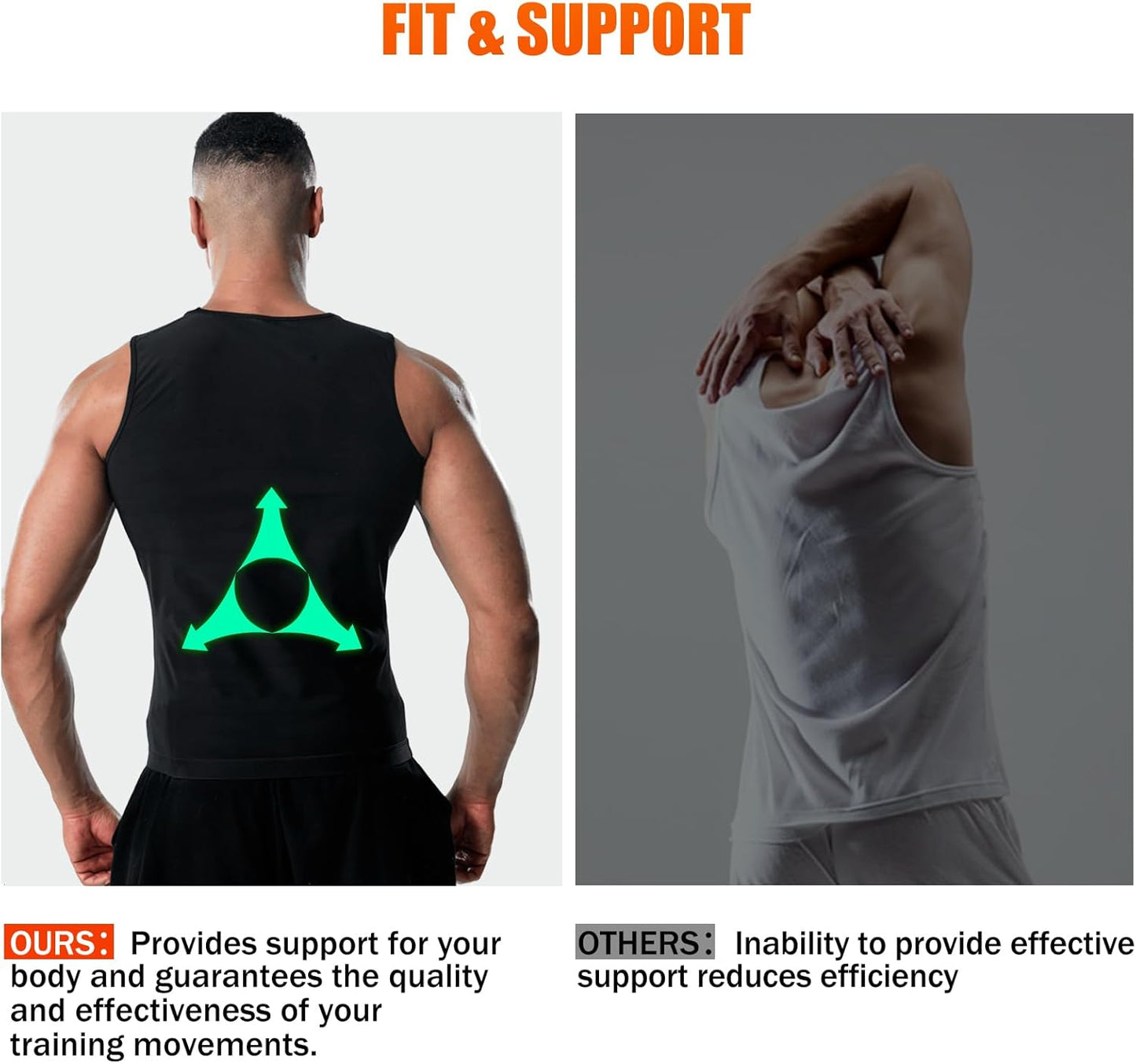 Men's Sweat Vest | Workout Waist Trainer Sauna Suit for Heat Trapping & Compression - Slimming Gym Tank Top
