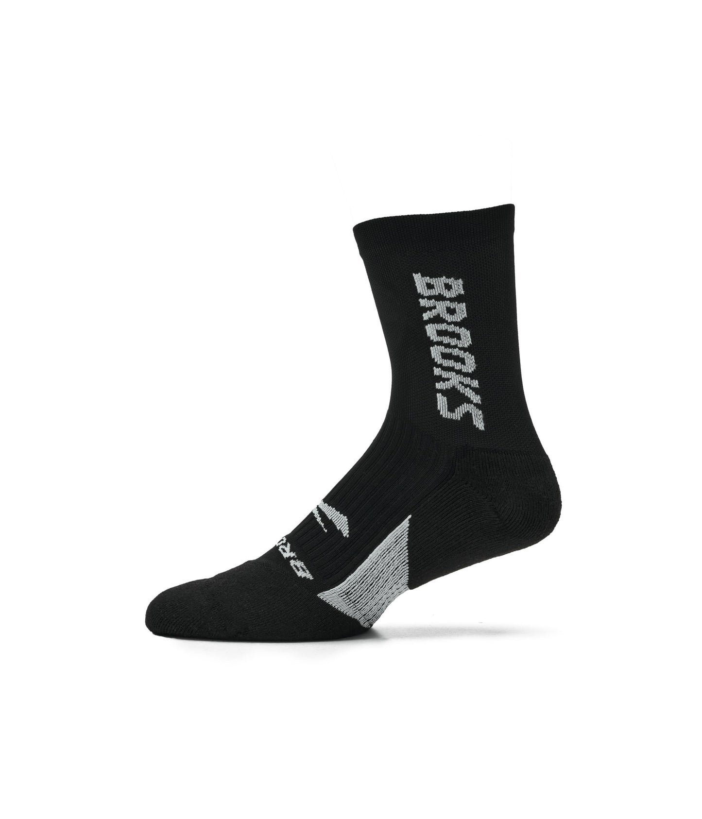 Brooks Ghost Crew Socks I Performance Running Cushioned Socks with Arch Support for Men & Women - Black/Brooks - Large