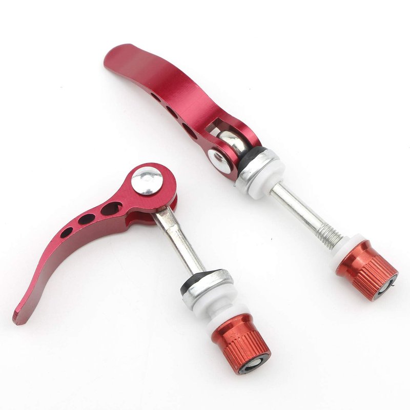 Rowiz Bike Seat Clamp, 10-Pack Quick Release Seatpost Clamp 34.9, Aluminum Alloy Bicycle Seat Post Clamps, Lightweight MTB Saddle Clamp with Anodized Red Finish