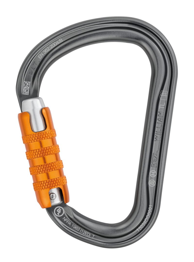 Petzl William Carabiner - TRIACT-Lock, Gray