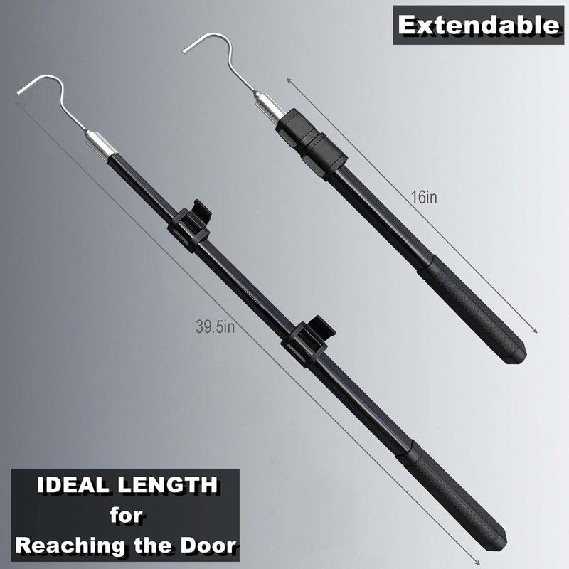 Extendable Attic Pull Down Ladder System - Stainless Steel Hook & Rod | Easy Access Solution for Stairs