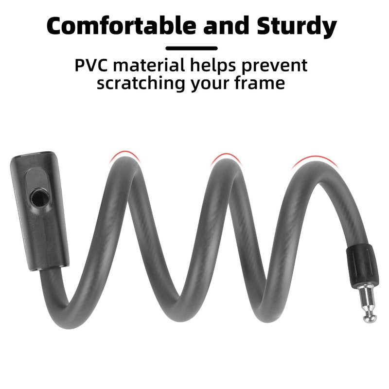 ROCKBROS Bike Lock Cable 4 Feet Bicycle Cable Lock with Mounting Bracket 2 Secure Keys 1/2 Inch Diameter (Matte)