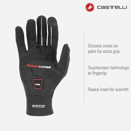 CASTELLI Women’s Perfetto ROS Glove I Cycling Gloves, Biking Gloves for Winter Road & Gravel Bike Gloves - Black - X-Large