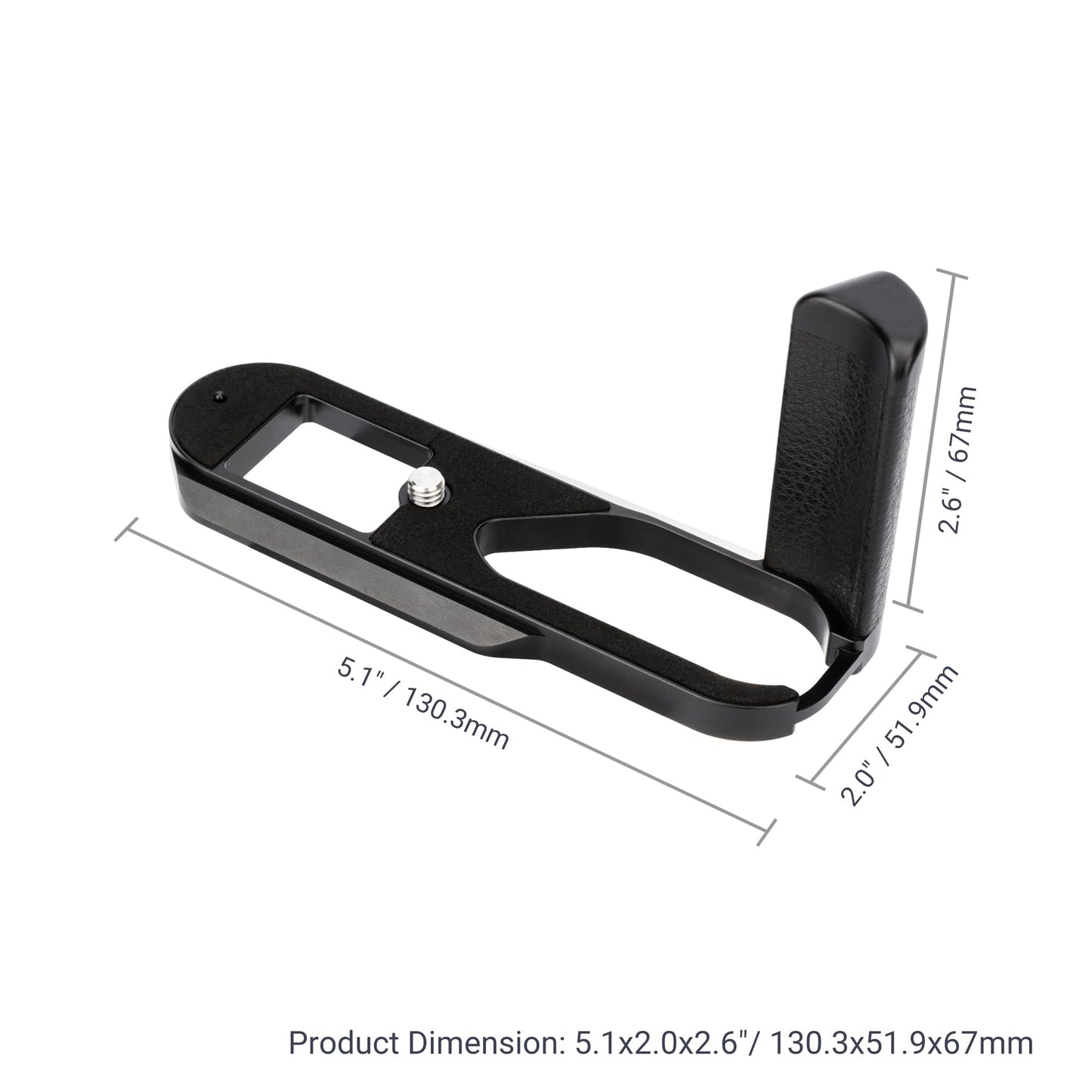 JJC Metal Hand Grip Handgrip Secure Handle Bracket for Leica Q3/Q3 43 Cameras, Anti-Slip Pads, Arca Swiss Quick Release Plate, 1/4"-20 Tripod Hole & Hand Strap Hole, No Effect on Battery & Card Use