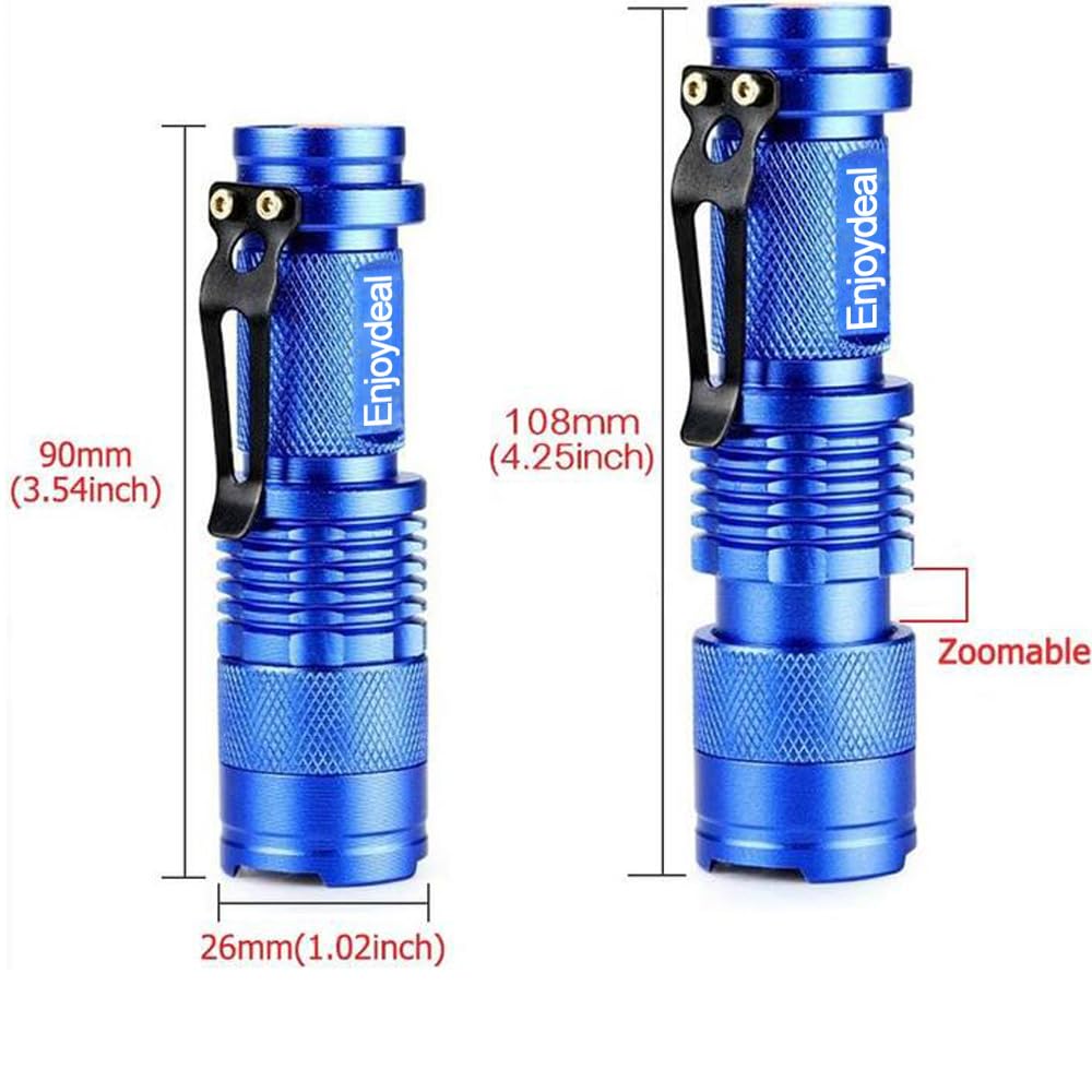 enjoydeal Mini LED Flashlights 5 Pack Pocket Pen Flashlight Ultra Bright 350 Lumens Waterproof Zoomable Flashlight with 3 Mode for Kids Camping Cycling Hiking Emergency Torch Light