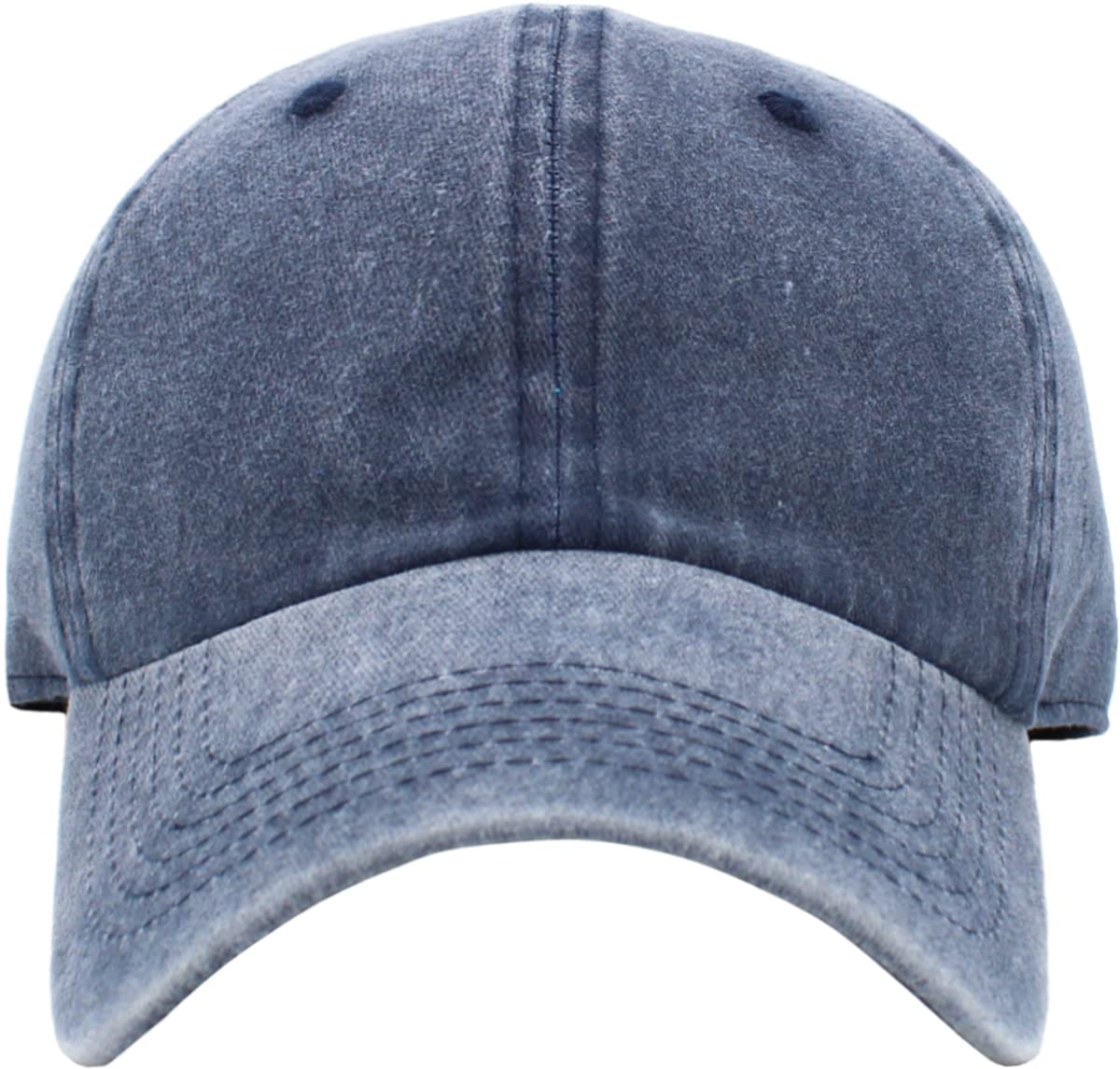 KB-PG-Low Washed Navy Original Classic Low Profile Cotton Hat Men Women Baseball Cap Dad Hat Adjustable Unconstructed Plain Cap