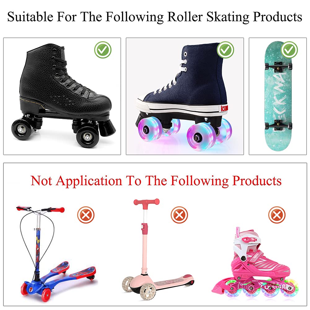 8 Pack 82A Motion-Activated Glow Skate Wheels with Bearings (54x32mm) – No Batteries Needed for Double Row Skates & Skateboards – Indoor/Outdoor PU Wheels