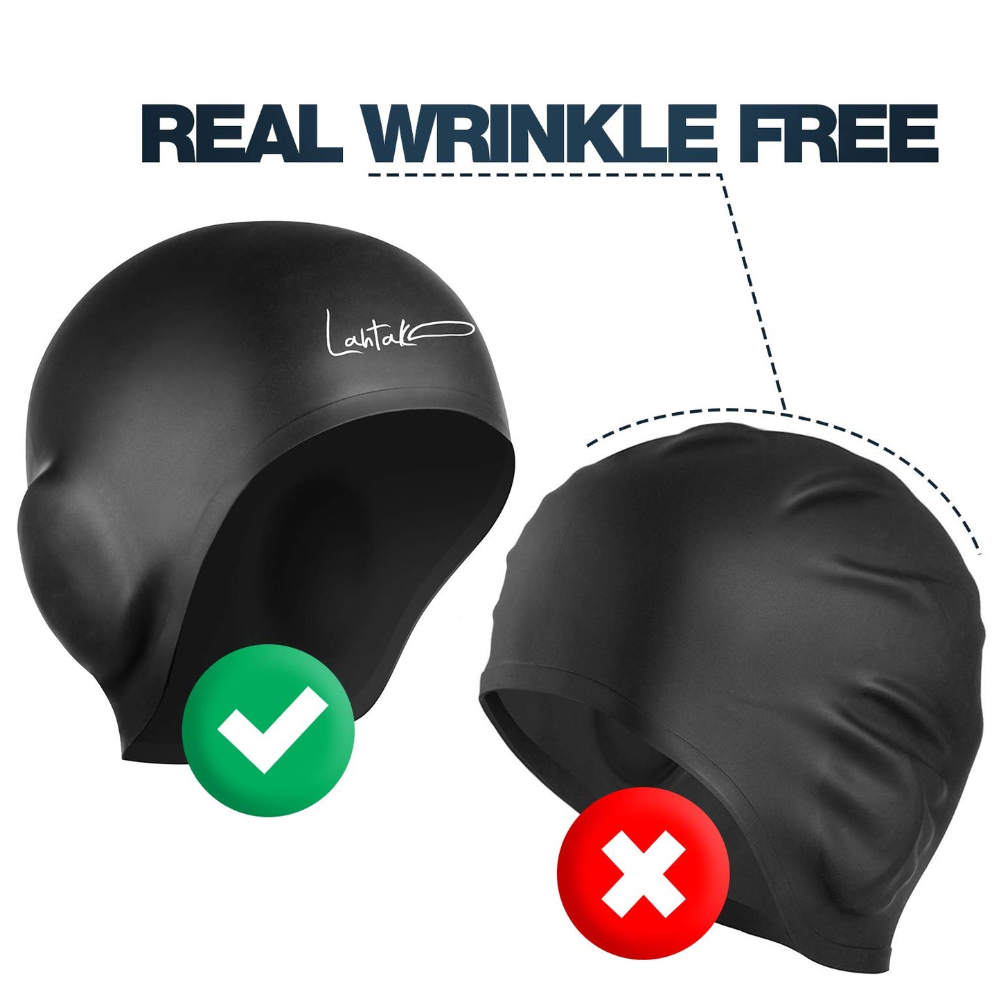 3D Swim Cap with Ear Protection – Silicone Swim Cap for Women & Men