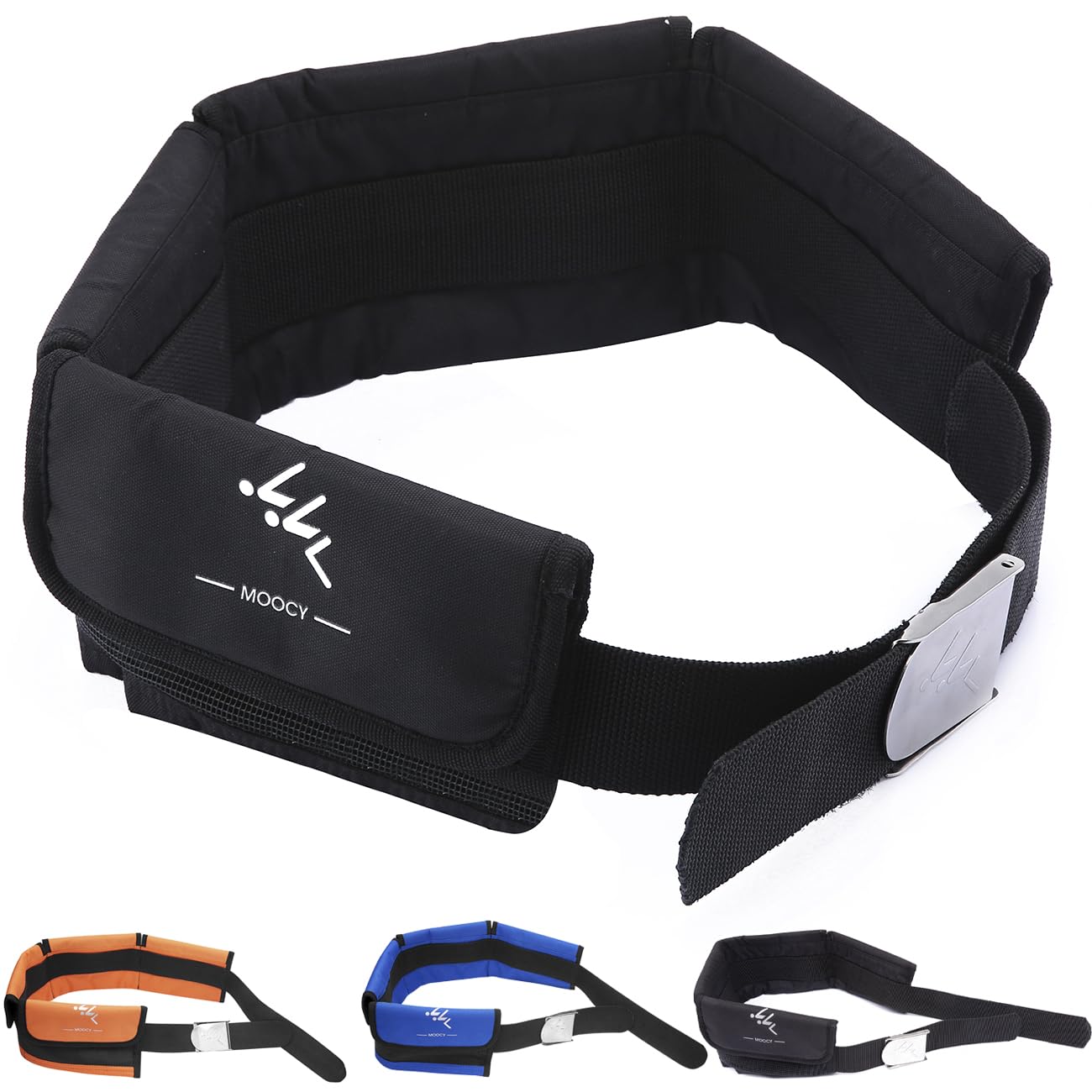 MOOCY 4 Neoprene Pocket Scuba Weight Belt，dive weight belt fit for Waist 32" to 52" - Quick-Release Buckle（Black)