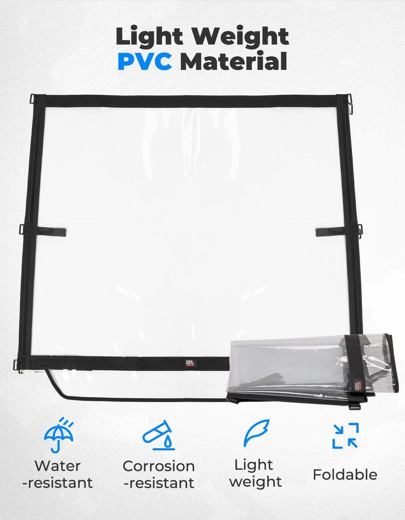 KEMIMOTO Foldable Golf Cart Windshield Compatible with EZGO TXT 1994-2013, Portable Lightweight PVC Windshield, Black