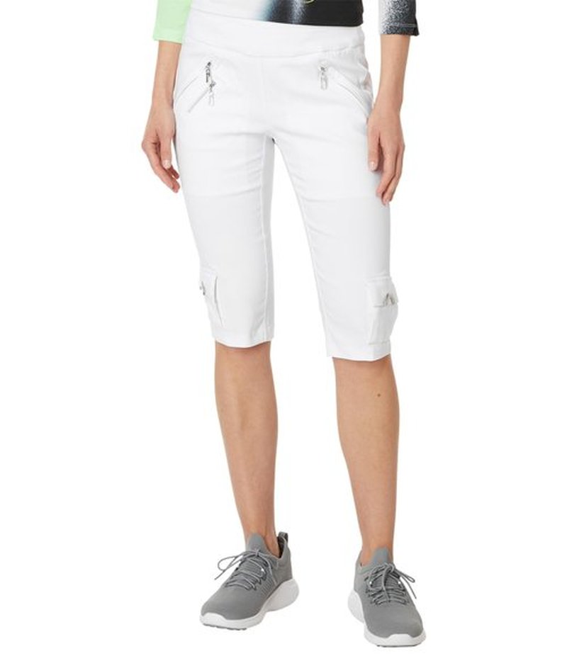 Jamie Sadock Womens 24.5" Skinnylicious Knee Capris Pure White 4 30.5