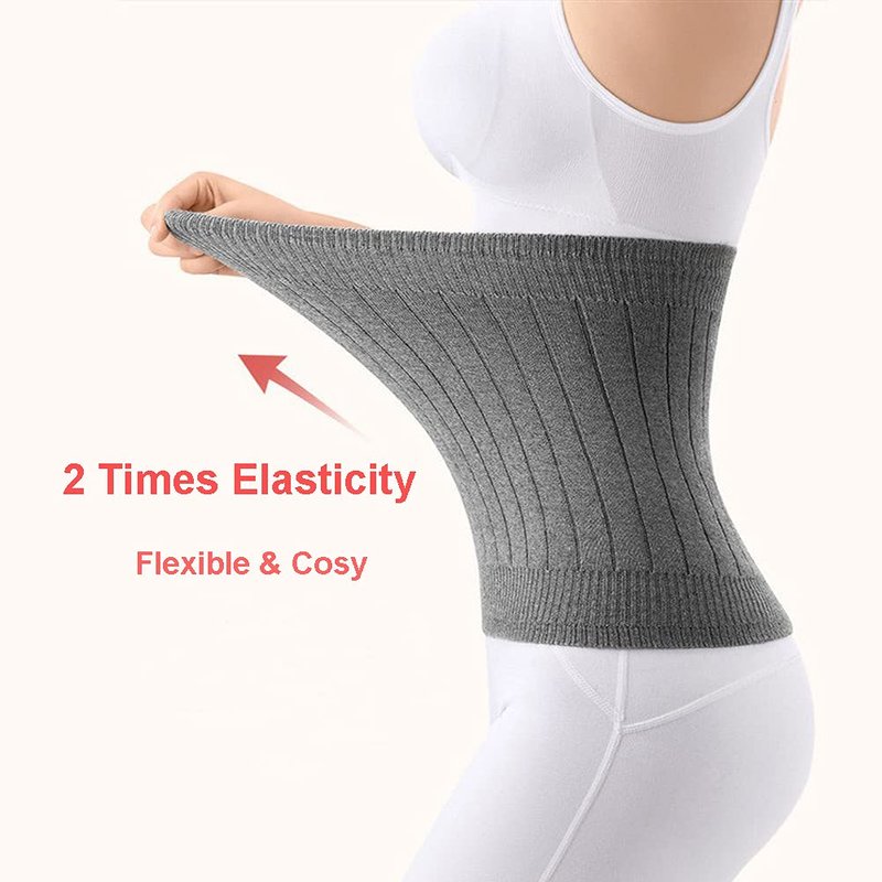 iEasey Thermal Cashmere Knit Lumbar Warmer Lower Back Support Belt Brace Stomach Kidney Warmer Abdominal Binder Belly Wrap