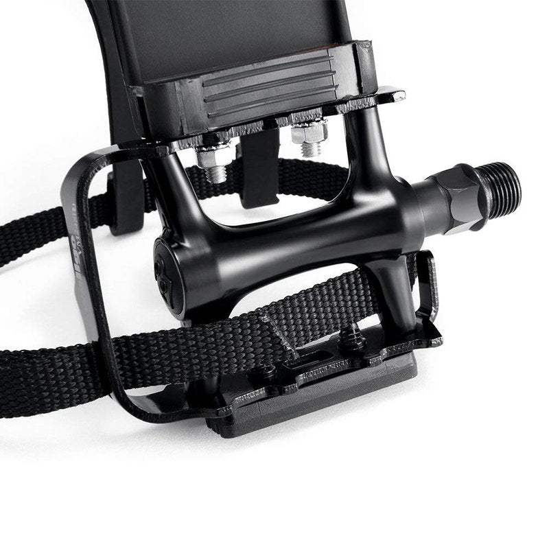 Bike Pedals with Toe Cages and Straps Universal Fit Bicycle Pedals 9/16" Compatible, Non-Slip & Durable Lightweight, Fits Most Adult Bikes & MTB Bicycles
