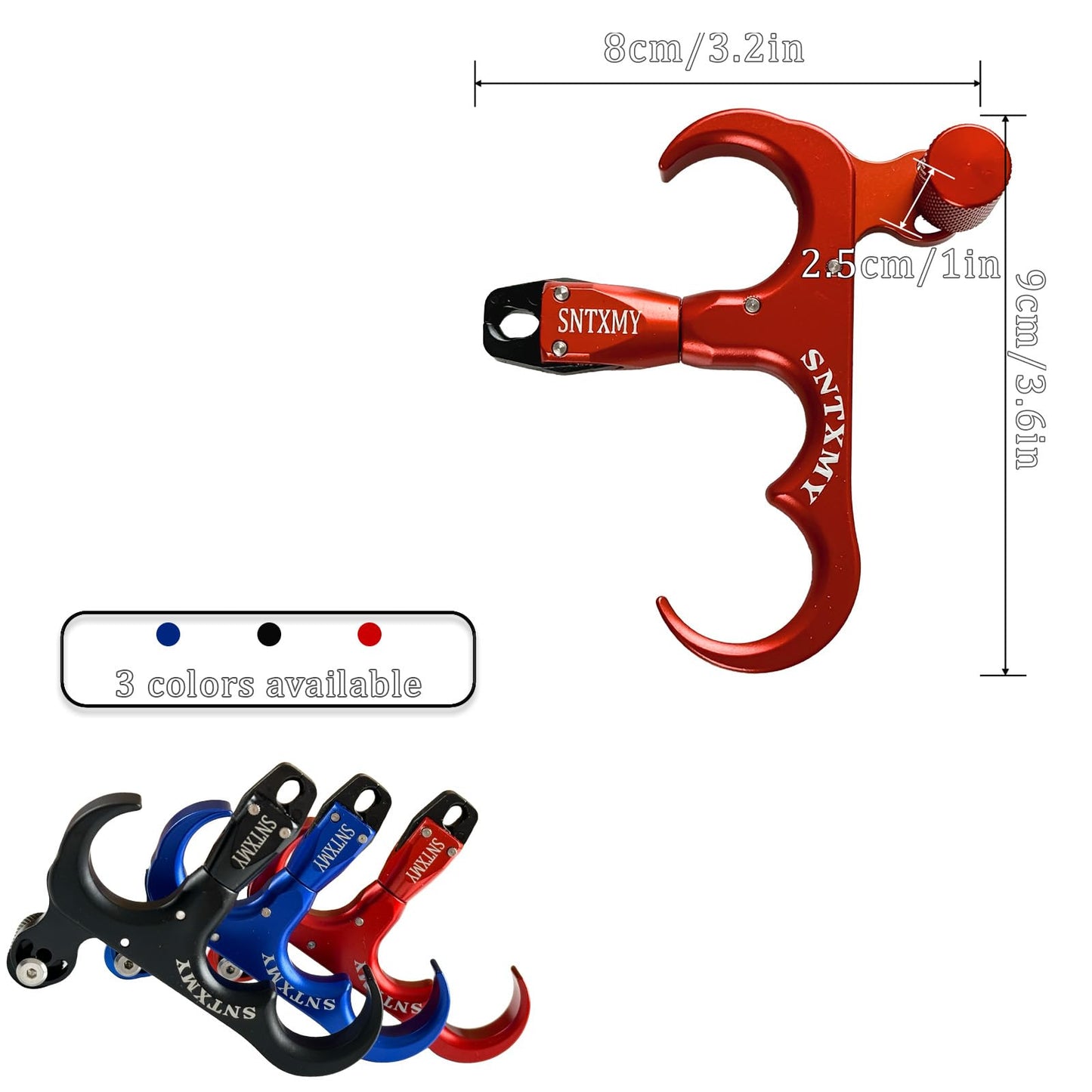 sntxmy Bow Release for Compound Bow, Archery Release Trigger, Compound Bow Release, Thumb Release. (3 Finger Bow Release, Light Blue)