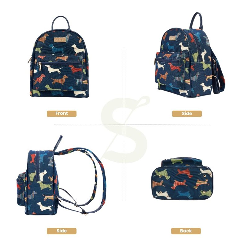 Signare Tapestry Women Backpack Rucksack Casual Daypack With Dachshund Dog (DAPK-DACH)