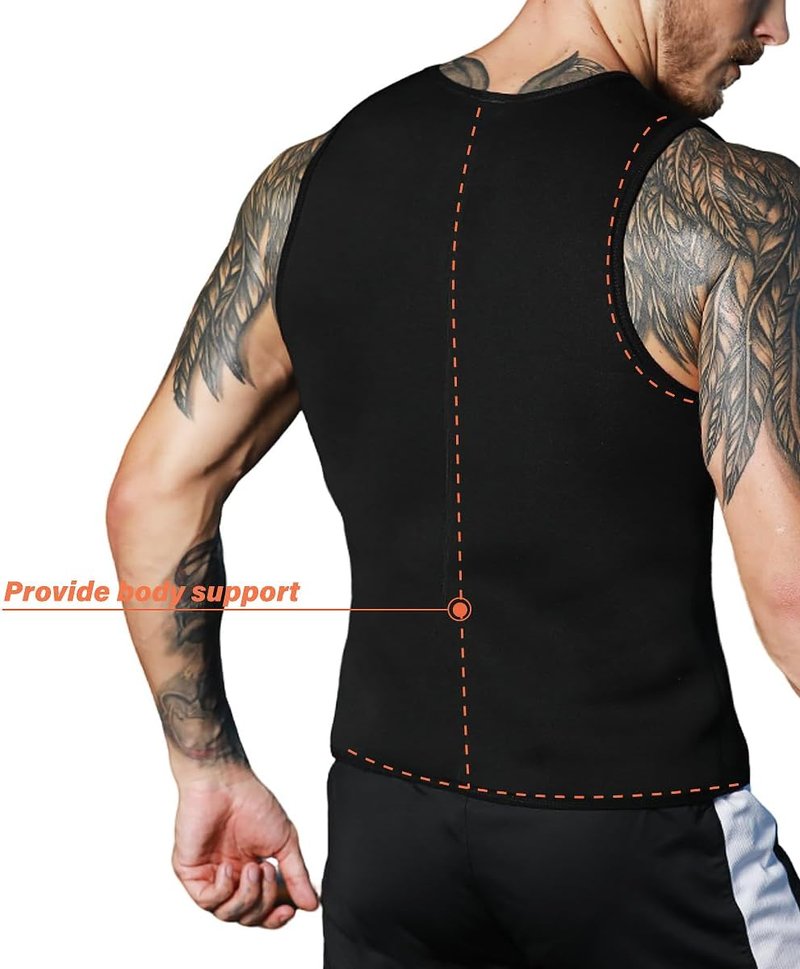 Men's Sauna Vest - Hot Neoprene Sweat Tank Top for Slimming | Waist Trainer Corset Workout Shirt