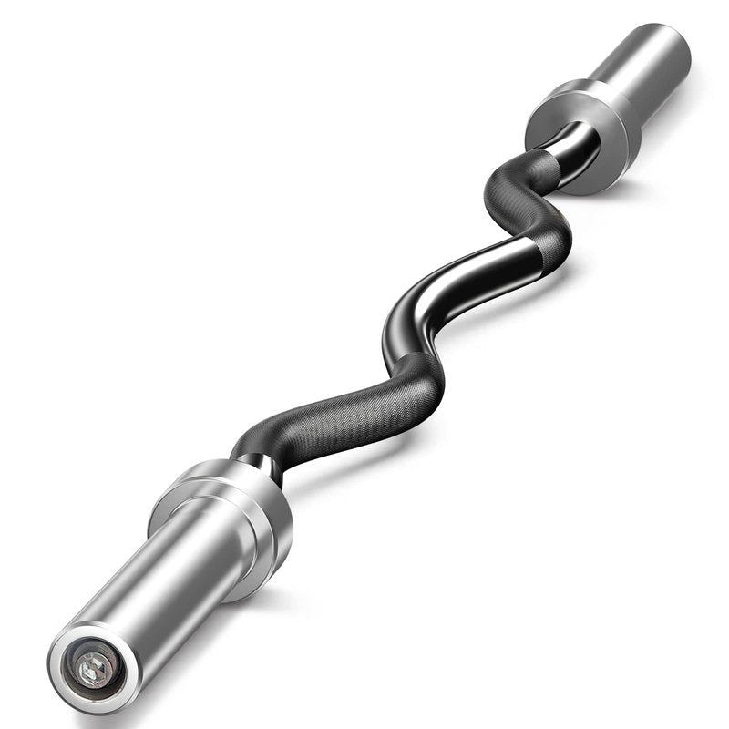 Elevens Olympic Barbell EZ Bar Curl Bar 4ft/5ft/7ft for 2 Inch Weight Plates, Perfect for Home Fitness (300lb/330lb/400lb/700lb/1000lb/1500lb)