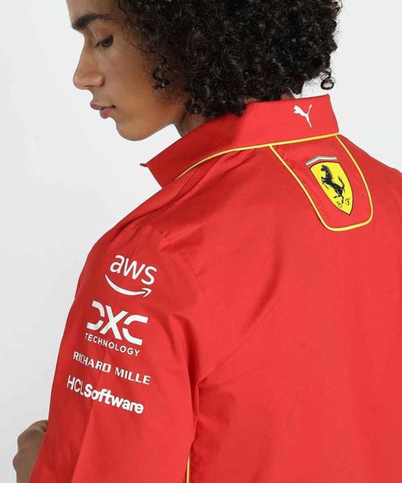 PUMA Scuderia Ferrari Men's 2024 Team Shirt Burnt Red - Size: Small