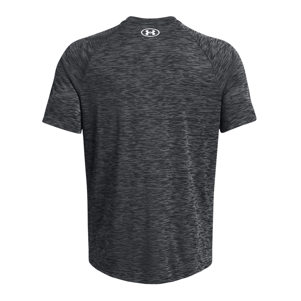 Under Armour Men's Tech Textured Short Sleeve T Shirt, (001) Black / / White, Large