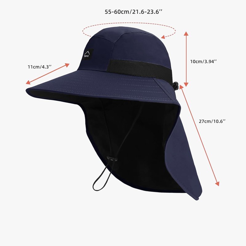 Outdoor Sun Hat - UPF50+ Protection Safari Cap for Men & Women | Wide Brim Mesh Fishing Hat with Neck Flap