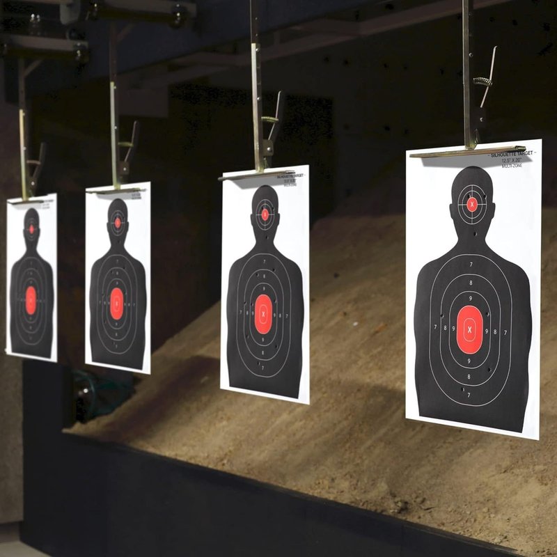APLUSGEAR 50 Pcs/Set 14 x 22 Inch 2-Color Bullseye Shooting Targets for Shooting Range Silhouette & Red Bullseye, Pistol Targets & Shooting Range & Airsoft Accessories
