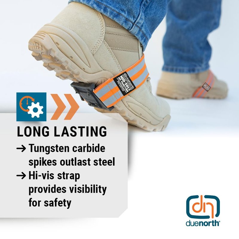 Due North Mid-Sole Ice Cleats - Winter Traction for Snow - Rotatable For Indoor/Outdoors, Driving, Or Walking (1 Pair)