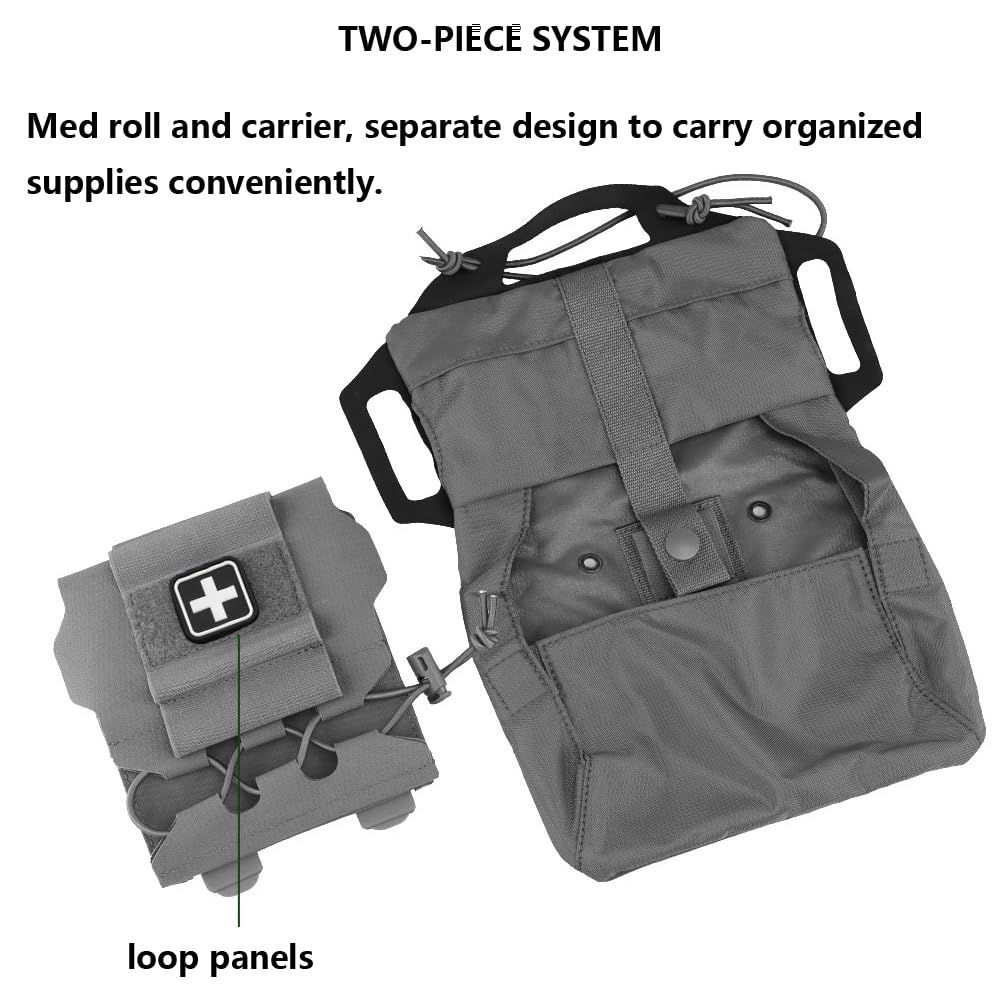 WoSporT Tactical Medical Molle First Aid Pouch Two Piece System Micro Med kit Emergency Hunting Bag(Medium Size)