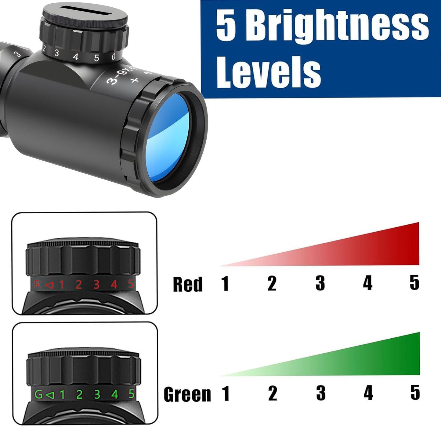 Rifle Scope 3-9X40 - Illuminated Red/Green Optical Rangefinder | Fits 20mm Mounts