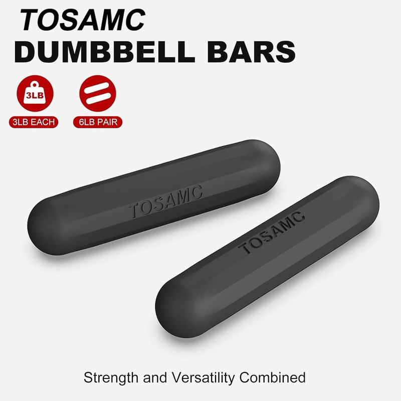 TOSAMC Dumbbell Hand Weight Bars for Women,3lbs Dumbbells Set of 2 for Walking,Workout,Pilates,Strength Training, Gym,Running,Yoga, Dance, Aerobics, Cardio Color Black