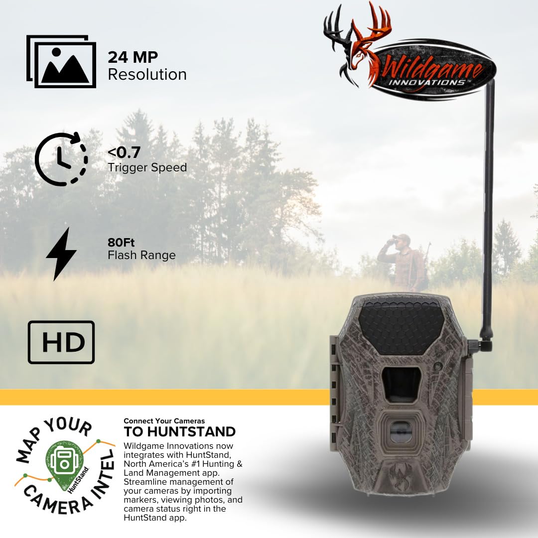 Wildgame Innovations Terra Cell XT 24MP Cellular Dual Network Trail Camera with 21 LEDs Bundle with 32GB Ultra SDHC UHS-I Memory Card and 4-in-1 USB Card Reader (Black) (3 Items)