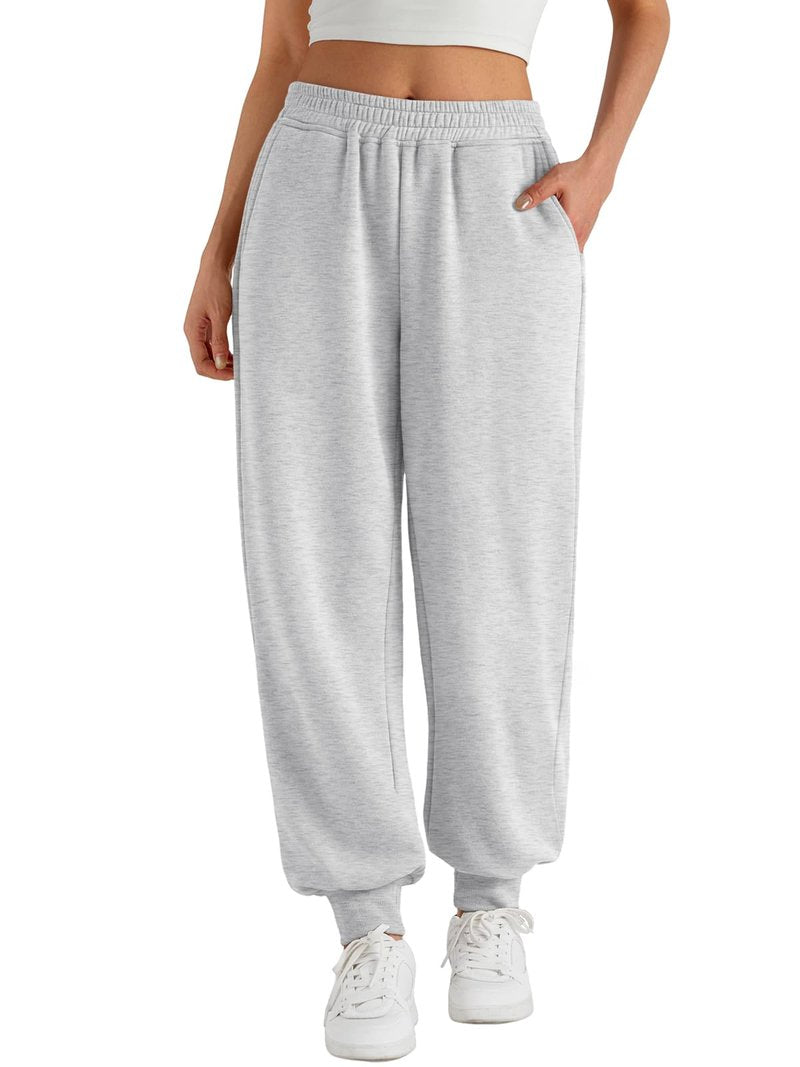 Trendy Queen Womens Sweatpants Baggy Athletic Joggers with Pockets Lounge Pants Grey L