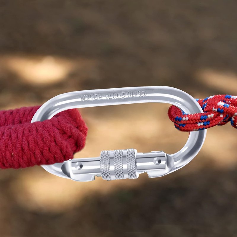 LZ.MZXU Heavy Duty Carabiner Clip Climbing Carabiner(25kn=5600lbs), Screw Locking Heavy Duty Safety Caribeener Clips Multipurpose for Climbing, Rigging, Ropes, Hammocks (O Shape, 5pack)