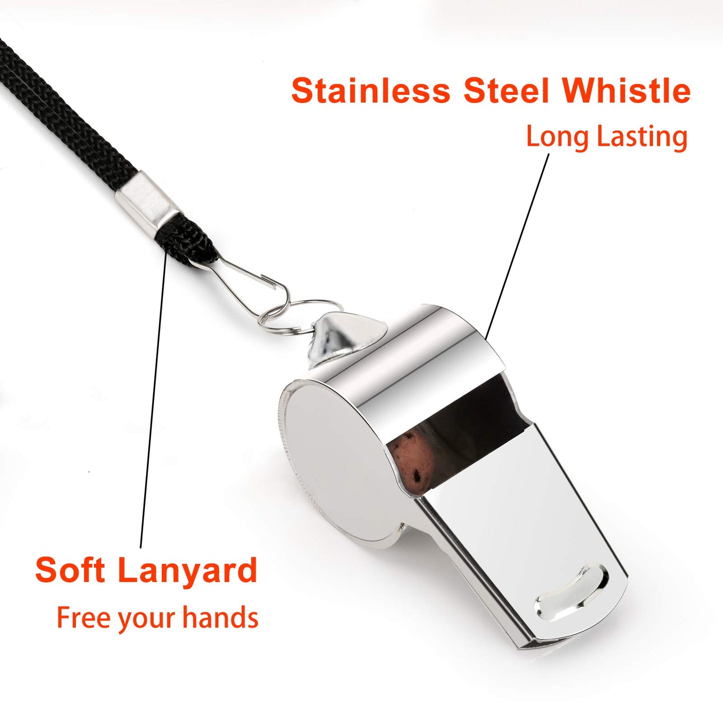 Fya Whistle, Stainless Steel Super Loud Sports Whistle with Lanyard, Perfect for Referees, Coaches, Polices, Outdoor Sports, Emergency