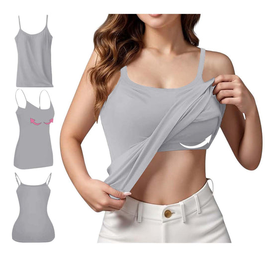 warehouse clearance my orders placed recently by me Tops with Built in Bra for Women Cami Tank Tops for Women 2024 Summer Casual Tank Tops Woman Womens Workout Tank Tops Grey XL