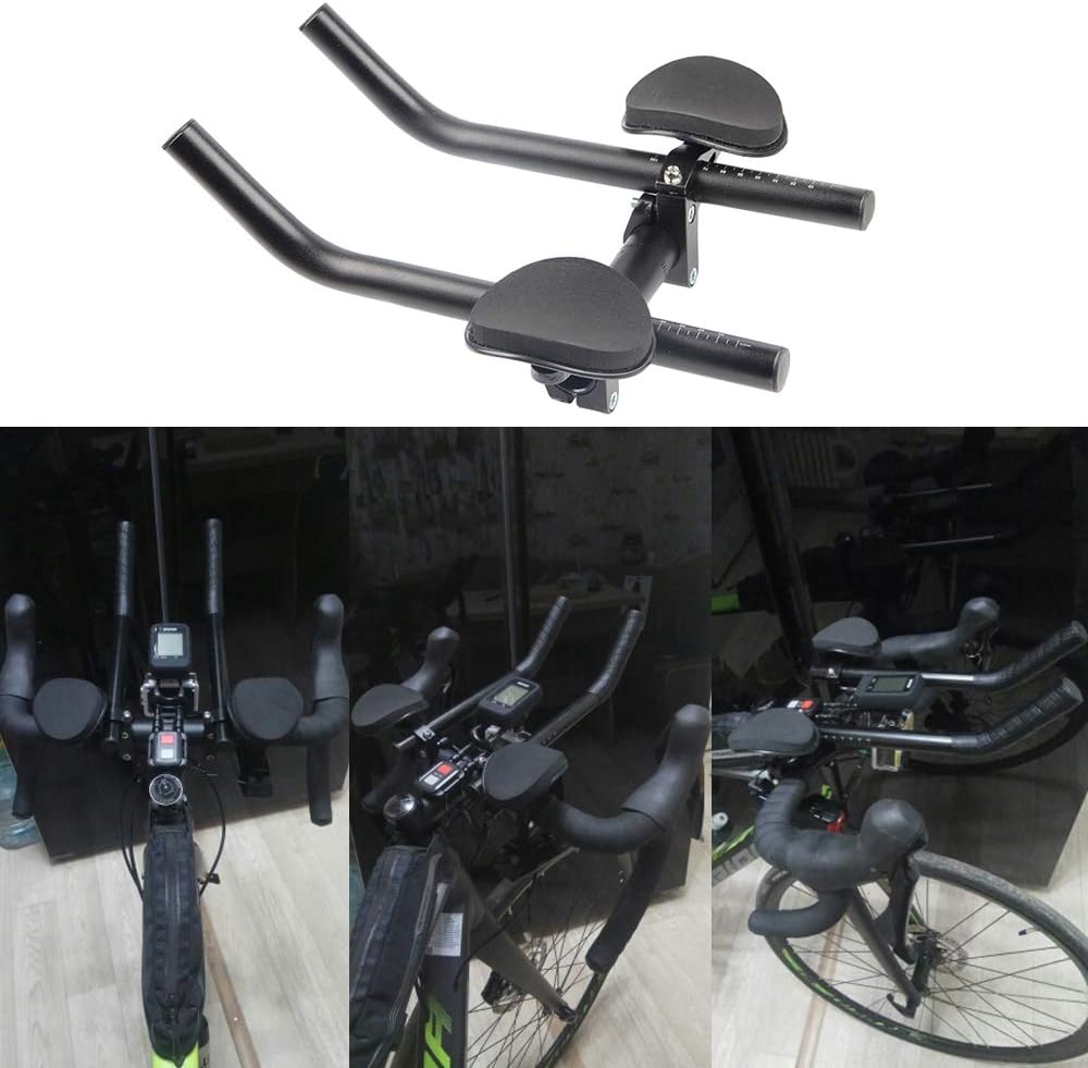 Aero Bars for Bicycle | Aluminum Alloy TT Handlebars - Black Armrest for Mountain & Road Bikes