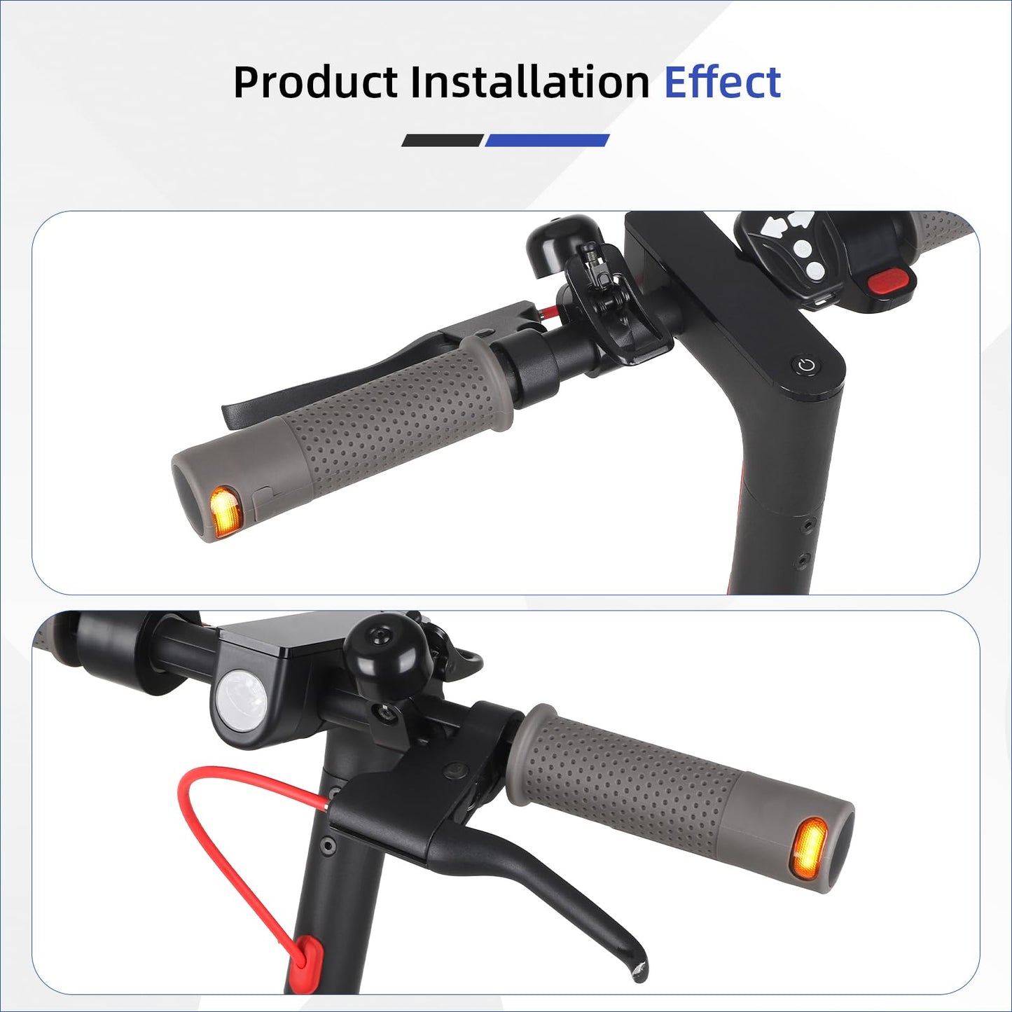 ulip E Scooter Turn Signal, USB Rechargeable Scooter Handle Grips,Smart Handlebar Warning Light with Remote Control, Waterproof Compatible with XIAOMI M365/Pro2/1S Ninebot G30/ES1/ES2/ES4