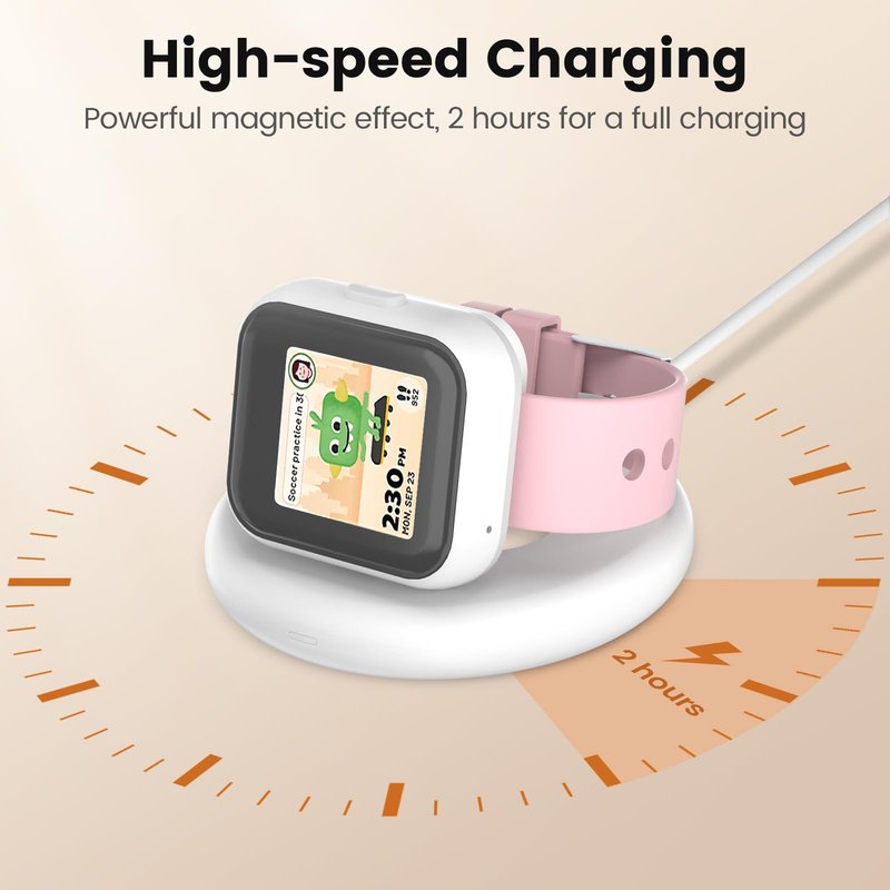 Compatible with SyncUP Kids Watch Charger Stand Dock, Portable & Foldable Magnetic Charger with 3.3 Feet Charging Cord for T-Mobile Sync UP 1 (NOT for Sync UP Kids Watch 2) (Foldable White)