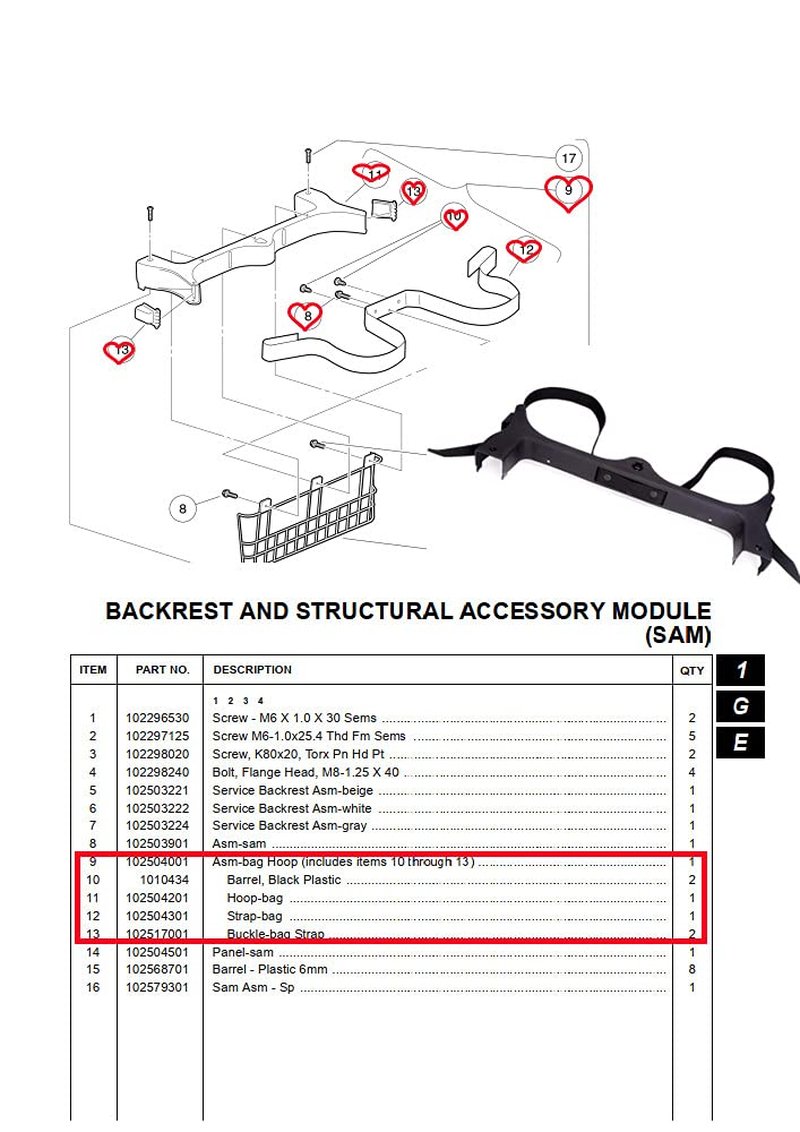 Golf Bag Attachment Fits on Club Car Precedent 2004+UP Golf Cart,GolfCart Hoop b ag | Strap-Bag Replace#102504001
