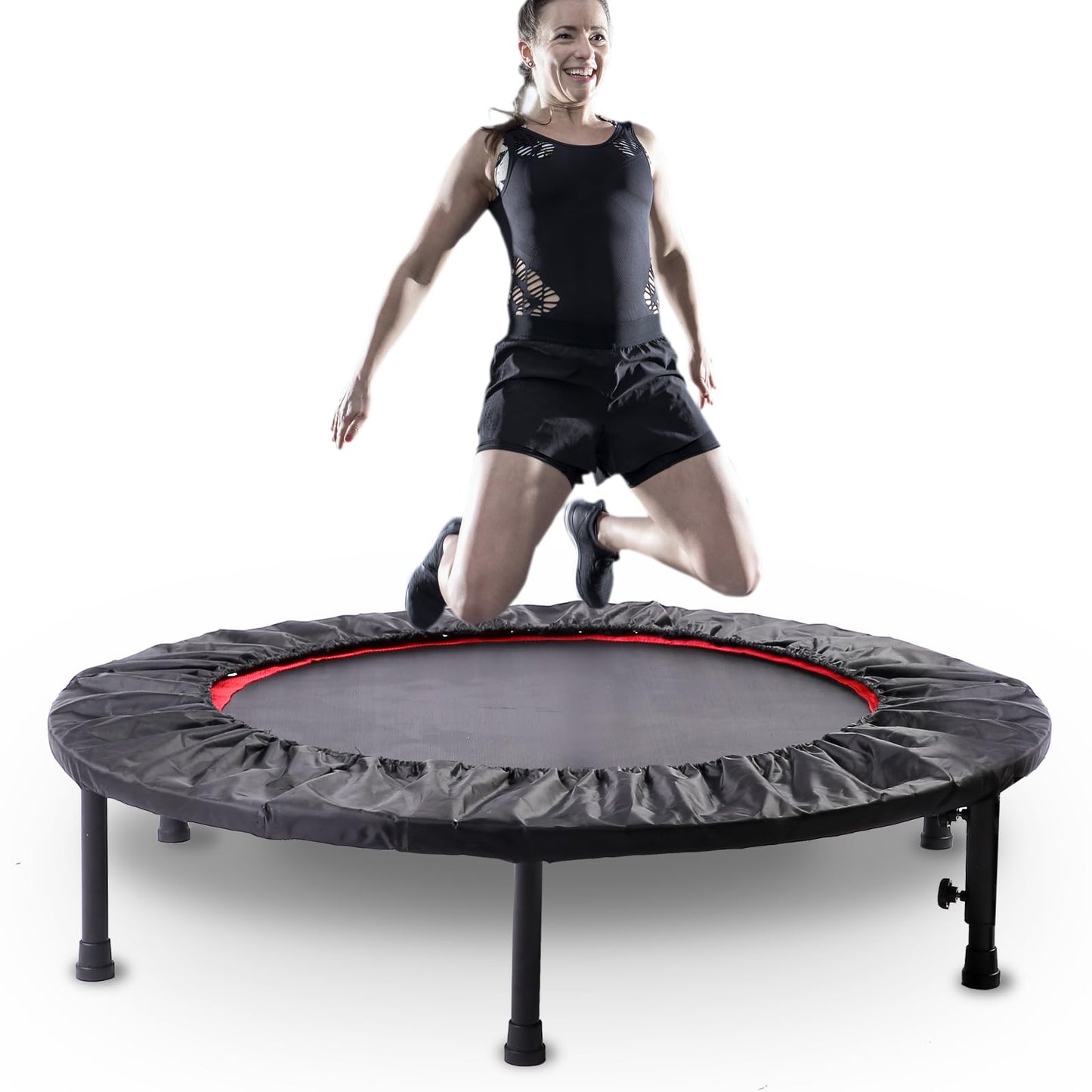 40" Rebounder Trampoline for Adults - Foldable Mini Exercise Trampoline, Small & Portable Workout Trampoline for Fitness