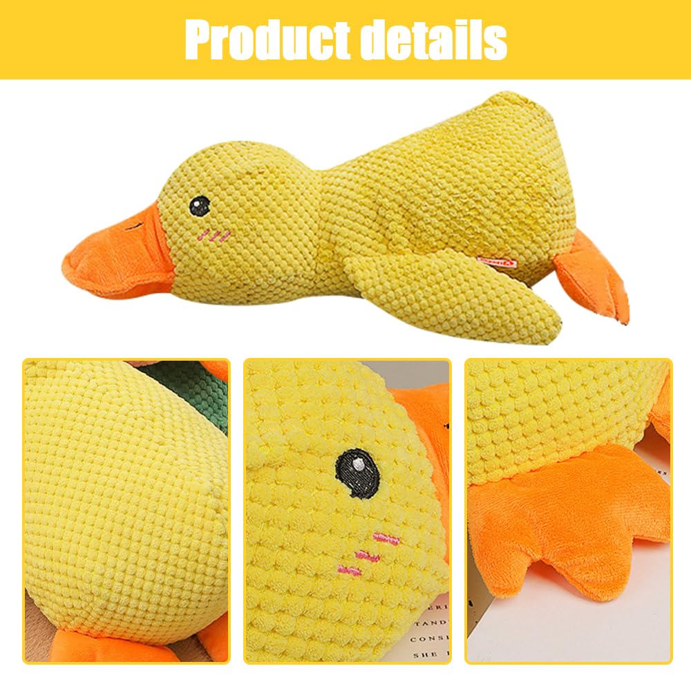 Mellow Calming Duck Dog Toy, 2026 New Calming Duck Toy for Dogs, Interactive Toy with Quack Sound, Soft Plush Stuffed Calming Duck Pillow, Durable Stuffed Dog Puppy Toys for Puppy Keep Busy (A)
