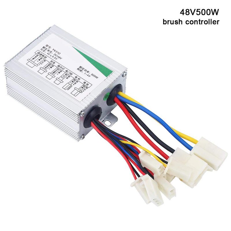 Electric Motor Controller, Scooter Speed Controller, 48V 500W Motorcycle Speed Brush Controller for Electric Scooter