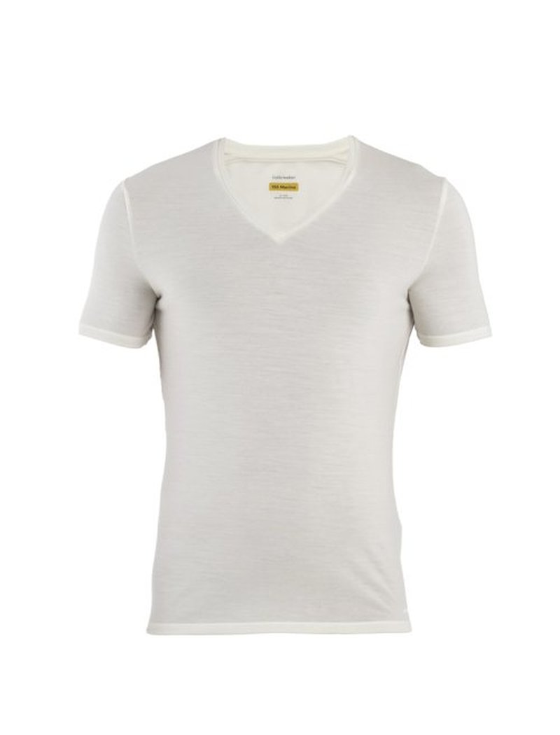 Icebreaker Men’s Merino Anatomica Short Sleeve V Neck T-Shirt - Undyed - X-Large