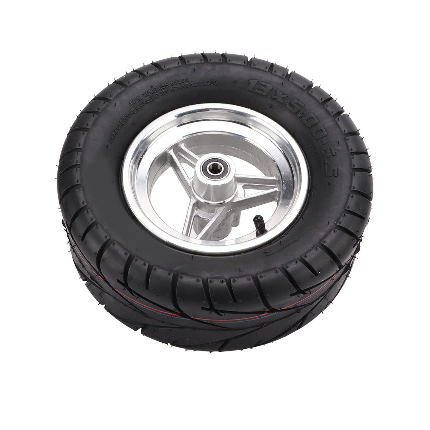 13X5.00‑6.5 Rubber Tubeless Tire with Stainless Steel Hub, Thicken Electric Scooter Vacuum Tyre Accessory