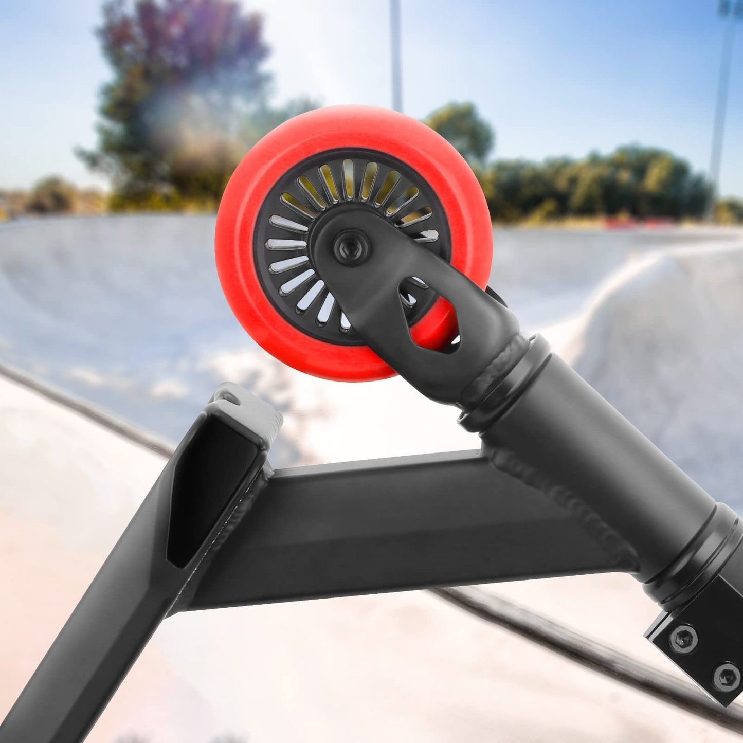 VOKUL Complete Pro Scooter for Kids Boys Girls Teens Up 6 Years - Freestyle Tricks Pro Stunt Scooter (Red)