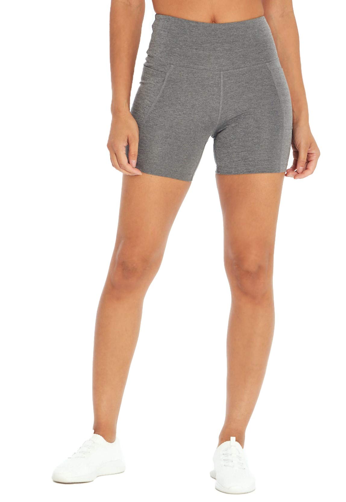 Bally Total Fitness High Rise 5" Pocket Short, Heather Charcoal, X-Large